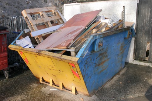Various types of construction waste materials