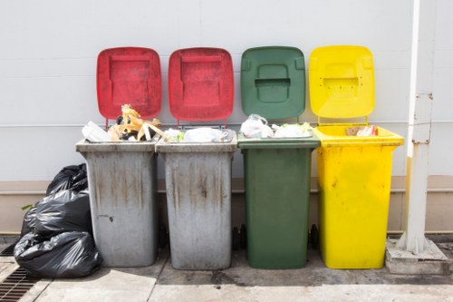 Professional rubbish clearance team at work