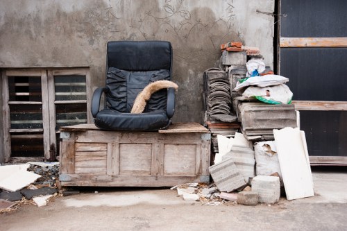 Professional garage clearance team in action