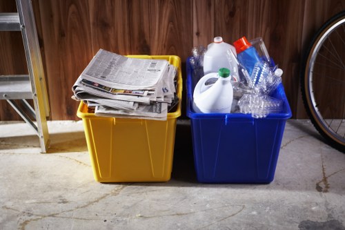 Recycling bins and sorted waste in London